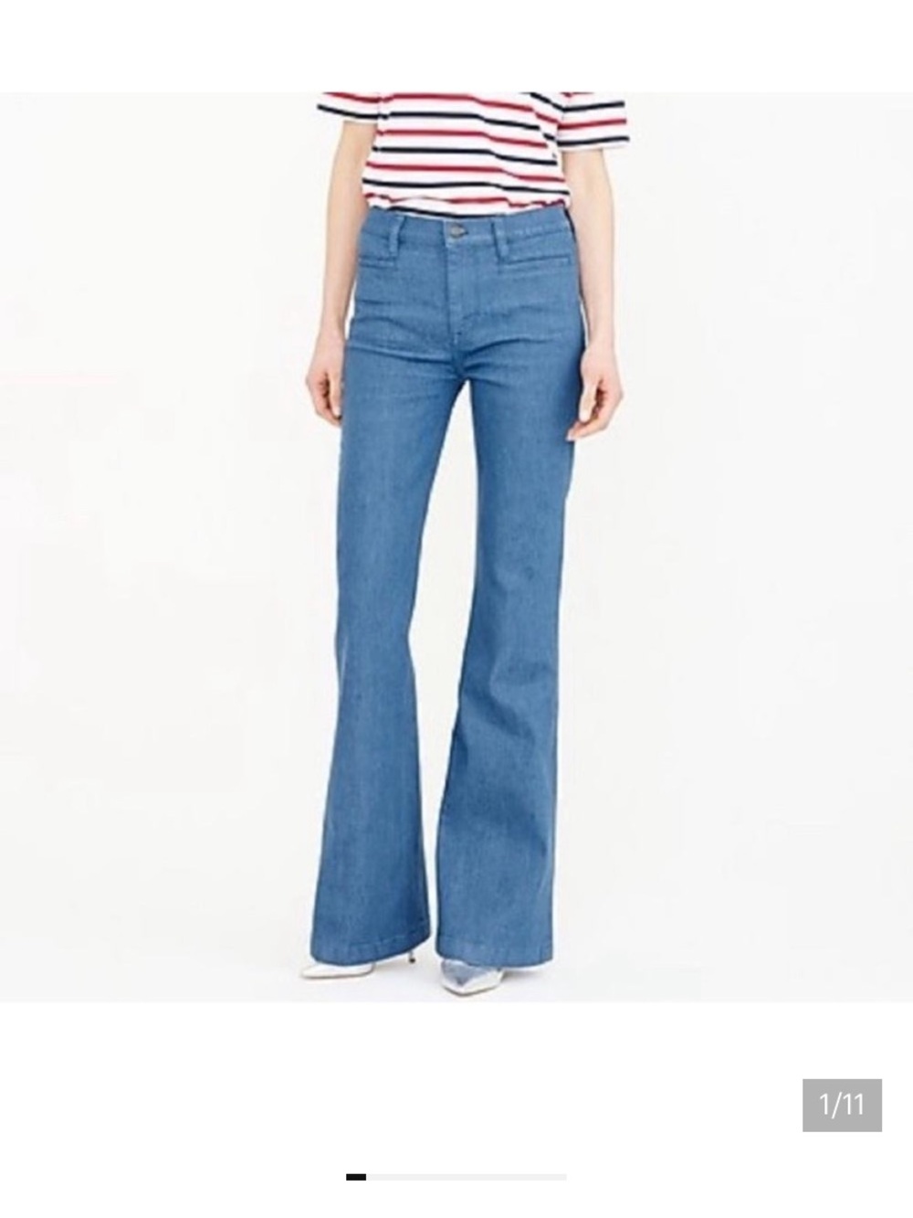 J Crew Ashbury High Rise Flared Jet Blue Denim Jeans F1903